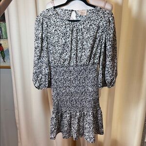 I. Madeline Floral Black and White Dress